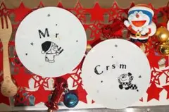 新品★藤子・F・不二雄ミュージアム クリスマス ドラえもん コロ助　ペアプレート