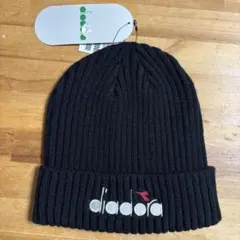 diadora 黒 ニット帽 フリーサイズ　新品特価