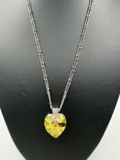 【美品】ABISTEクリスタルネックレス イエロー系ゴールド 上品 キラキラのサムネイル