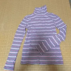 BeBe べべ　タートルネック長袖カットソー　ボーダー　140