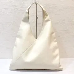 【美品】Firsthand レザートライアングルトートバッグ 白