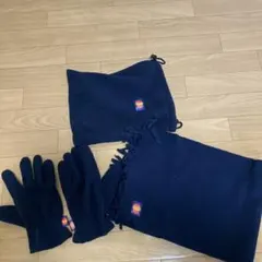 ちょきんぎょのフリース手袋・マフラー3点セット ネイビー