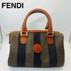 FENDI ペカン 2WAY ボストンバッグ ブラウン フェンディ ペカン柄ミニボストンバッグ カーキ×ブラウン ヴィンテージ
