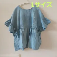 ■【難あり！】SEASON REASON ブラウス L フリル袖 綿麻■のサムネイル