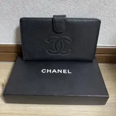 CHANEL ブラックレザー 長財布のサムネイル