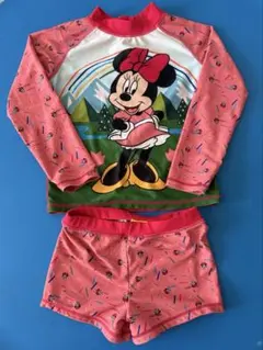 110-120cm ミニーちゃん長袖水着上下セット