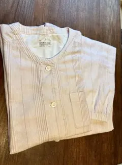 無印良品 L パジャマ上下セット 淡いピンクストライプ　コットン　部屋着寝巻