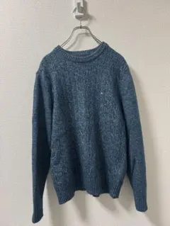 トミーヒルフィガー ケーブルニット ブルー Sサイズ