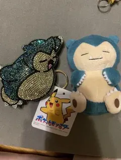 カビゴン　プチぬいぐるみ　ポケモンセンター、キラキラキーホルダー　セット