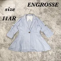 ENGROSSE (11AR) 七分袖ジャケット 袖口レース フレア 薄手