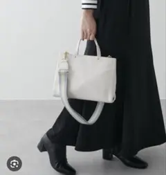 タイムセール★ラシット ショッパー　トートバッグS レザー 2way 白