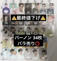 seventeen svt バーノン 封入トレカ トレカ 34枚 セット