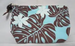 【ハワイアン】　モンステラ柄　ポーチ