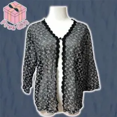 ♥ y2k ブラック×ブルー シースルー カーディガン ♥