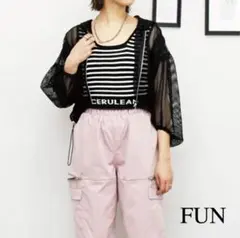 ☆FUN☆メッシュジップショートパーカー☆クロップドパーカー☆フリーサイズのサムネイル