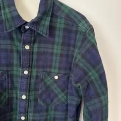 CAMCO ヘビーネルシャツ ネイビーグリーンチェック訳あり