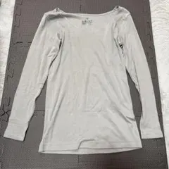 無印良品 あったか綿 Ｕネック八分袖Ｔシャツ婦人Ｍ グレイッシュブラウン