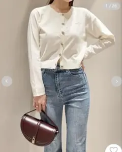 スナイデル　ビジューボタンニットカーディガン　ホワイト　新品