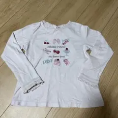 MEZZO PIANO 長袖カットソー 130 メゾピアノ ピンク　リボン