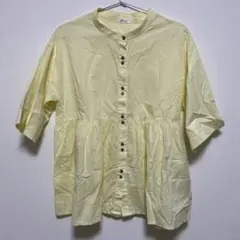 mysa closet 多ボタンペプラムブラウス 淡黄 M