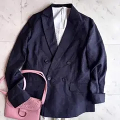 洗える B＆Yユナイテッドアローズ リネン混ダブルブレストジャケット S