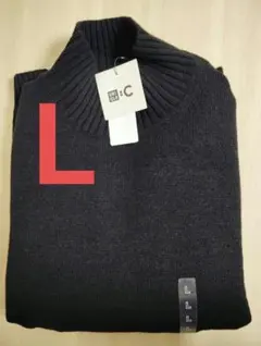 新品 UNIQLO C ローゲージハイネックセーター ブラック Ｌ ユニクロ