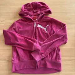 PUMA フード付きパーカー M ピンク　ベロア