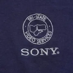 専用90s USA製 企業系Tシャツ SONY ビデオサービス フェード ナス紺のサムネイル