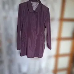 パープル スプリングコート ボタン付き