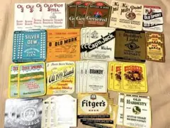 1セット限定！　ヴィンテージ　未使用　お酒ラベル　46枚　ジャンクジャーナル