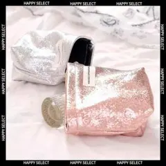 化粧ポーチ 小物入れ 持ち運び キラキラバッグ 可愛い 大容量 ゴールドシルバー