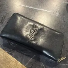 YSL ブラックレザー 長財布　ジャンク品