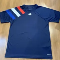 値下げ！adidas AEROREADY ネイビー ストライプシャツ