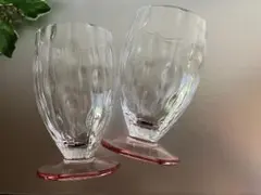 グラス　ガラスグラス　脚付きグラス　コップ　ミニパフェカップ　２客　《未使用品》