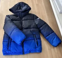 H &Mバイカラー ダウンコート140 フード付き