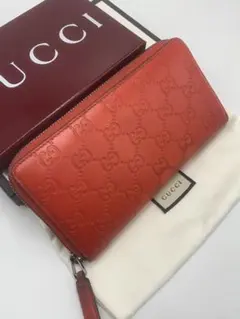 グッチ　GUCCI 財布　長財布　シマレザー　ラウンドファスナー