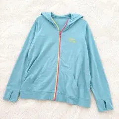 ✨美品✨ラッシュガード パーカー 日焼け対策 グリーン 胸元ロゴ L