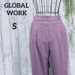 グローバルワーク テーパードパンツ S ウエストゴム カジュアル ピンク