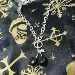新品　ブラックチェリー　ネックレス　シルバー　acidblackcherry