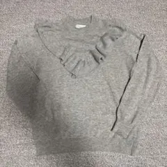 earth music&ecology グレー フリルニット M