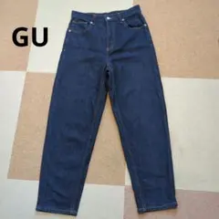 GU　221-331637　ハイウエストマムジーンズ　濃紺　Мサイズ