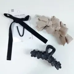 レディース ヘアゴム、ヘアクリップ バナナクリップ 3個セット