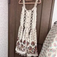 薔薇柄レースアップキャミワンピース　アクシーズファム