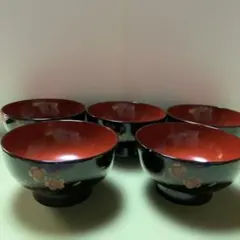 漆器 汁椀 吸物椀 10客セット 黒塗り 金蒔絵 和食器 - メルカリ