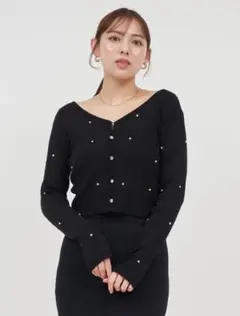 ロイヤルパーティー ビジューカーディガン