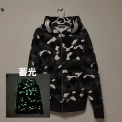 a＊様専用 A BATHING APE 蓄光 カモフラ シャークパーカー Sのサムネイル