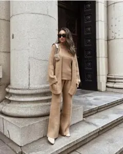 High neck setup with cardigan