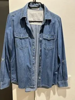 シネマクラブ　デニムシャツ　カジュアル　ブルー