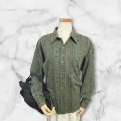 90s vintage エスニック 総柄 レトロ シャツ ゆるダボ グランジのサムネイル