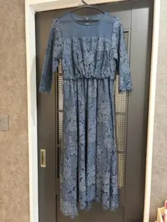 【apart by lowrys】総レースパーティードレス　ネイビー　L